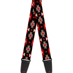 Guitar Strap - Navajo Red Black Gray Red