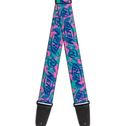Guitar Strap - NERF Logo and Icon Camo Blues/Pinks