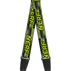 Guitar Strap - NERF Text Glitch Logo Gray/Yellow/Black