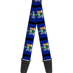 Guitar Strap - New York Flags Black