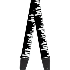 Guitar Strap - New York Solid Skyline Black White