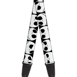 Guitar Strap - Nightmare Before Christmas 7-Jack Expressions CLOSE-UP Black/White