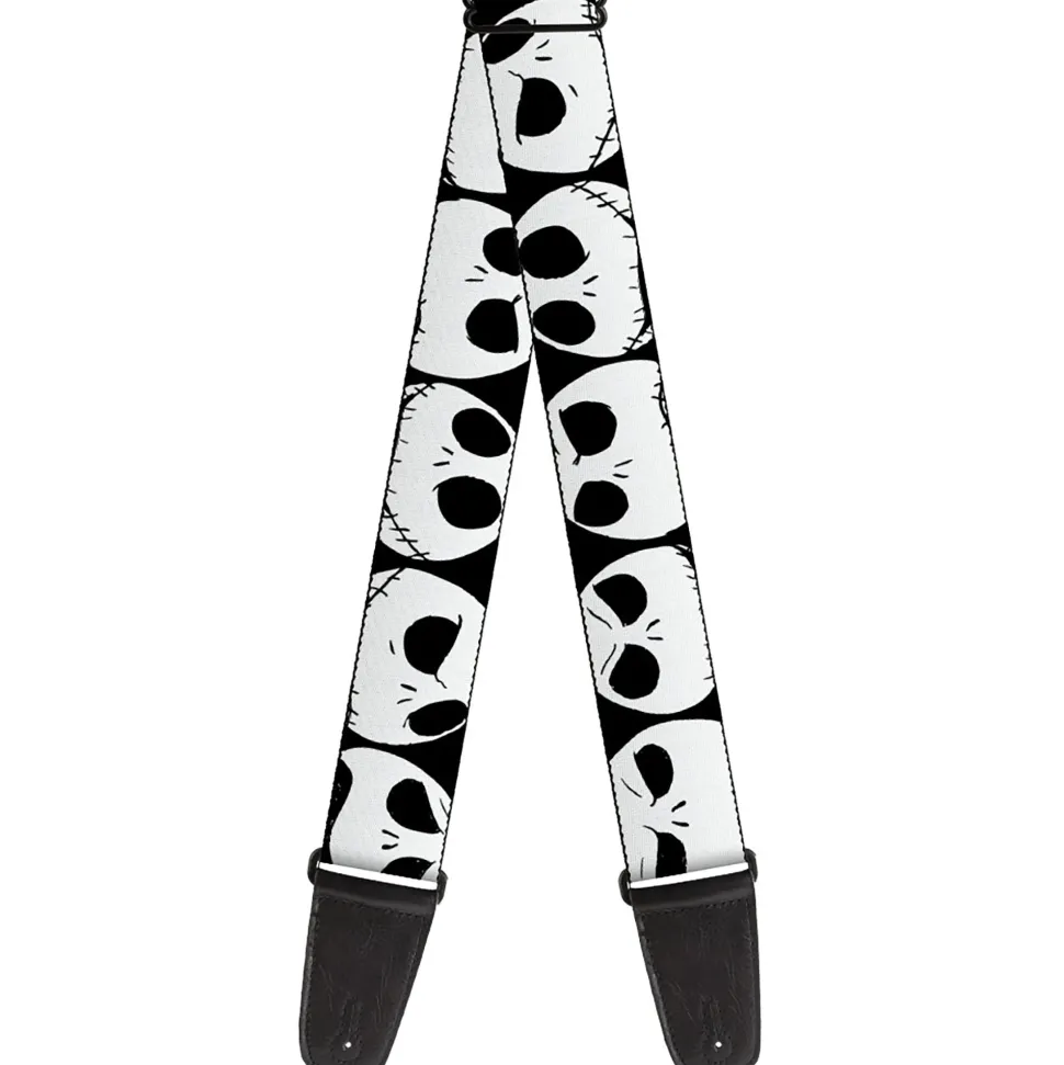 Guitar Strap - Nightmare Before Christmas 7-Jack Expressions CLOSE-UP Black/White