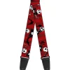Guitar Strap - Nightmare Before Christmas Jack Poses Bats Red Stripe