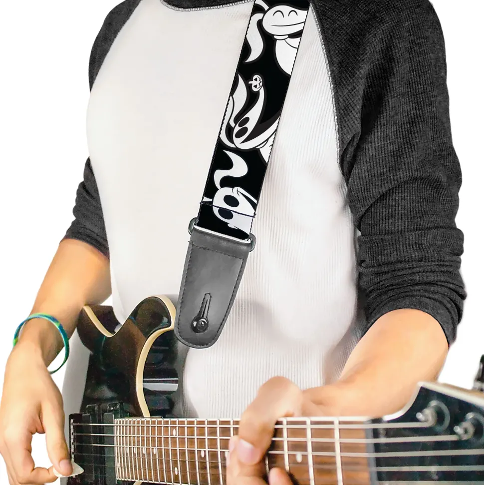 Guitar Strap - Nightmare Before Christmas Zero Expressions Black/White