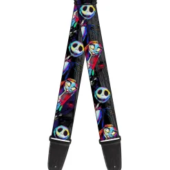 Guitar Strap - Nightmare Before Christmas Jack & Sally Pose Electric Glow