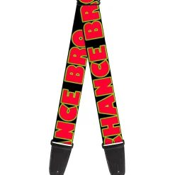 Guitar Strap - NO CHANCE BRO Black Yellow Red