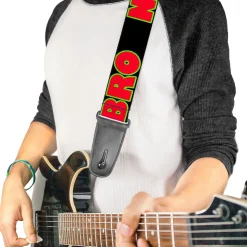 Guitar Strap - NO CHANCE BRO Black Yellow Red