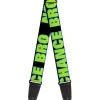 Guitar Strap - NO CHANCE BRO Black Turquoise Green