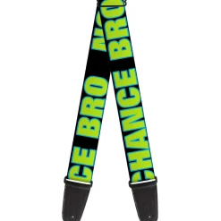 Guitar Strap - NO CHANCE BRO Black Turquoise Green