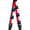 Guitar Strap - North Carolina Flag Black