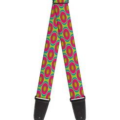 Guitar Strap - Ogee Lime Blue Fuchsia Orange