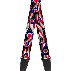 Guitar Strap - Ohio Flags Stacked