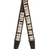 Guitar Strap - ONE OF US HAS HAIRY LEGS/Fur Tan/White