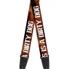 Guitar Strap - ONE OF US IS A DIRTY DOG/Fur Brown/White