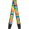 Guitar Strap - ONE OF US LIKES GRASS/Tie Dye Multi Color/White