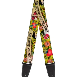 Guitar Strap - Only God Can Judge Me Yellow