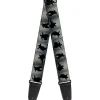 Guitar Strap - Oogie Boogie Silhouette Poses Gray Black