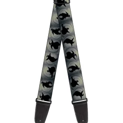 Guitar Strap - Oogie Boogie Silhouette Poses Gray Black