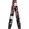 Guitar Strap - Oregon Silhouette PORTLAND OREGON-CITY OF ROSES Roses White