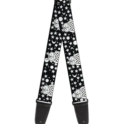 Guitar Strap - Owls Black White3