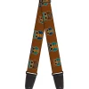 Guitar Strap - Owls Brown Pastel