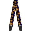Guitar Strap - Owls Scattered Black Blue-Fade Yellow