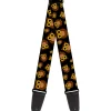 Guitar Strap - Owls Scattered Black Brown Yellow