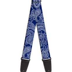 Guitar Strap - Paisley Blue White