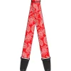 Guitar Strap - Paisley Red White