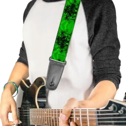 Guitar Strap - Palm Trees Greens Black