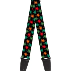 Guitar Strap - Palm Trees Black Multi Color