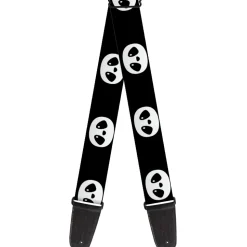 Guitar Strap - Panda Face Black White