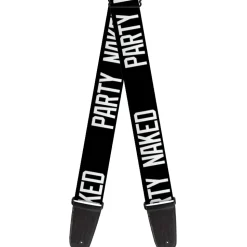 Guitar Strap - PARTY NAKED Black/White