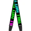 Guitar Strap - PARTY TIME! Black Green Turquoise Fuchsia