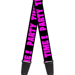 Guitar Strap - PARTY TIME! Black Fuchsia