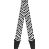 Guitar Strap - Paw Print White Black