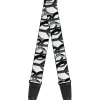 Guitar Strap - Peace Dots White Black