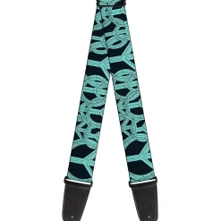 Guitar Strap - Peace Sketch Black Baby Blue