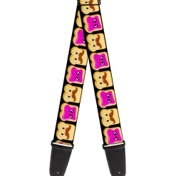 Guitar Strap - Peanut Butter w Mustache & Jelly