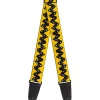Guitar Strap - Peanuts 75th Anniversary Charlie Brown Zig Zag Stripe Yellow/Black