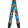 Guitar Strap - Penguin Superhero Blue Bubbles