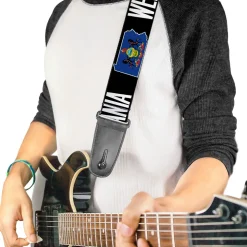 Guitar Strap - Pennsylvania Flag Silhouette WELCOME TO PENNSYLVANIA