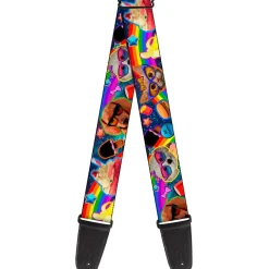 Guitar Strap - Pets & Snacks Rainbow Collage