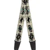 Guitar Strap - Pirates 4-Character Pose Skeleton Cards Cream Black Red
