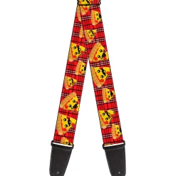 Guitar Strap - Pizza Man Plaid Red