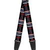 Guitar Strap - Plaid Black Red White Blue