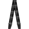 Guitar Strap - Plaid Black Gray