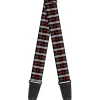 Guitar Strap - Plaid Black Red