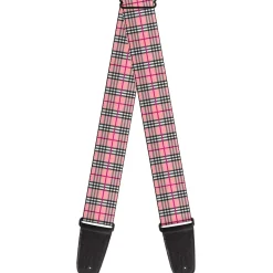 Guitar Strap - Plaid Pink